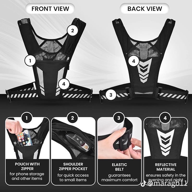 Gilet de Running avec Poches Sécurisées – Confort & Praticité