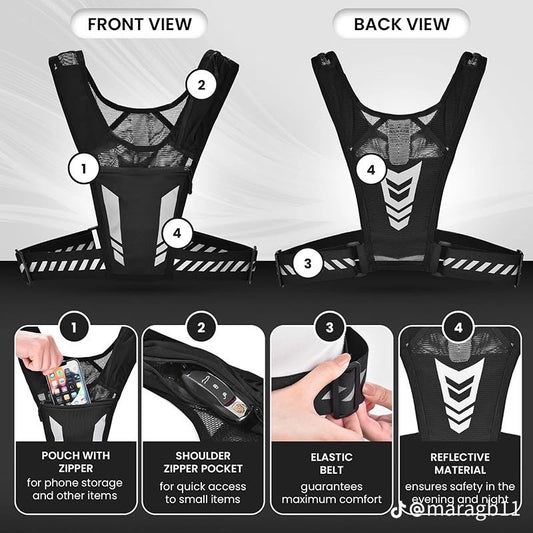 Gilet de Running avec Poches Sécurisées – Confort & Praticité